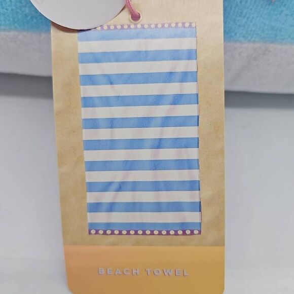 Stoney Clover Lane x Target Beach Towel Rainbow Embossed Blue With Purple Daisy - Picture 2 of 6